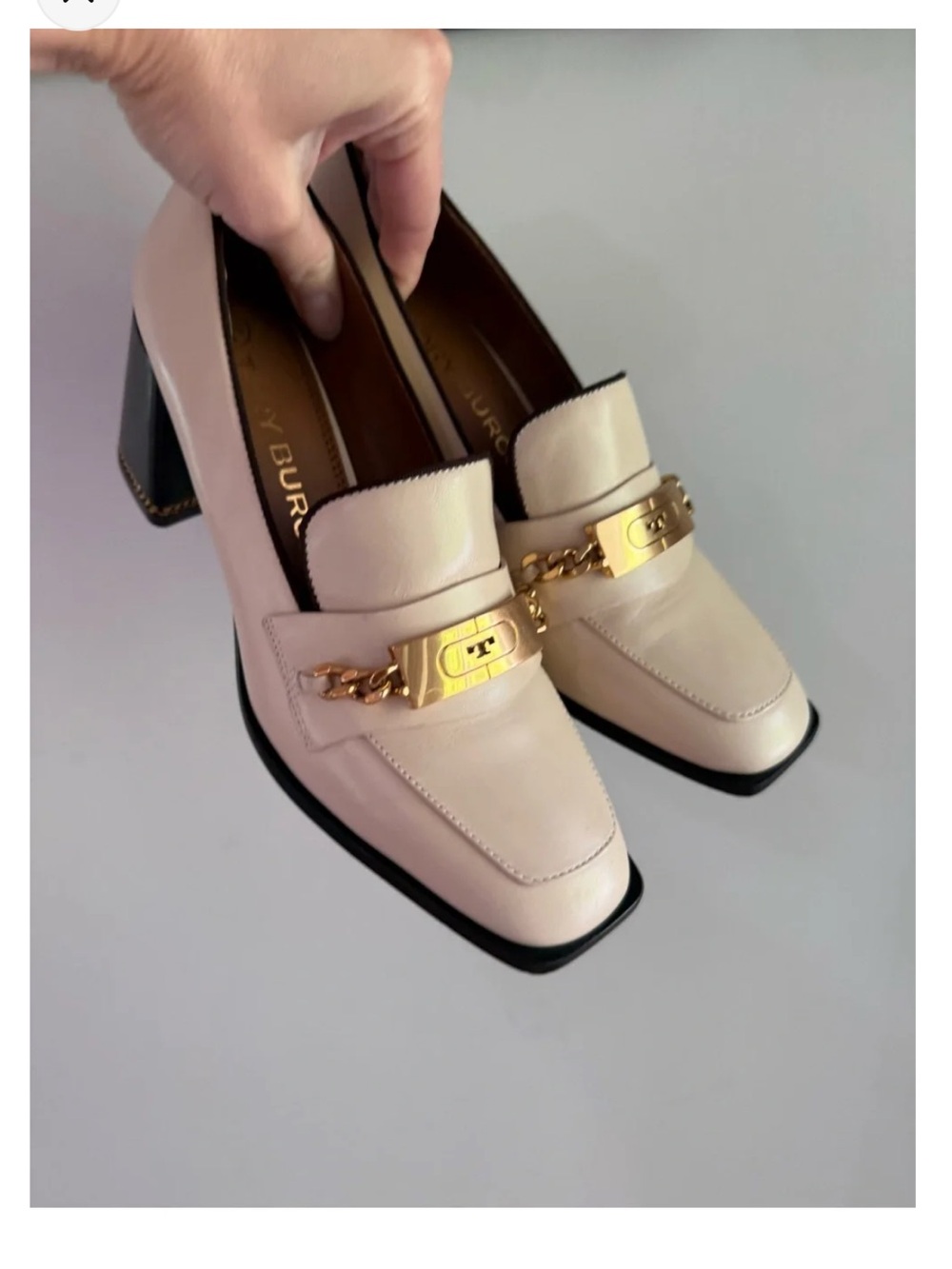 Tory Burch Perrine High-Heel Loafer Pumps | Dulce de Leche Leather | Size 7.5